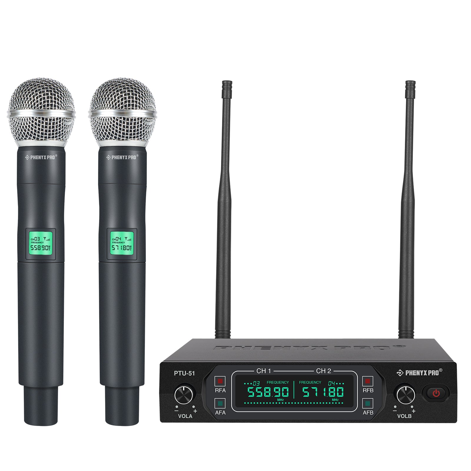 PTU-51 | UHF Fixed Frequency Dual Wireless Microphone System (2H)