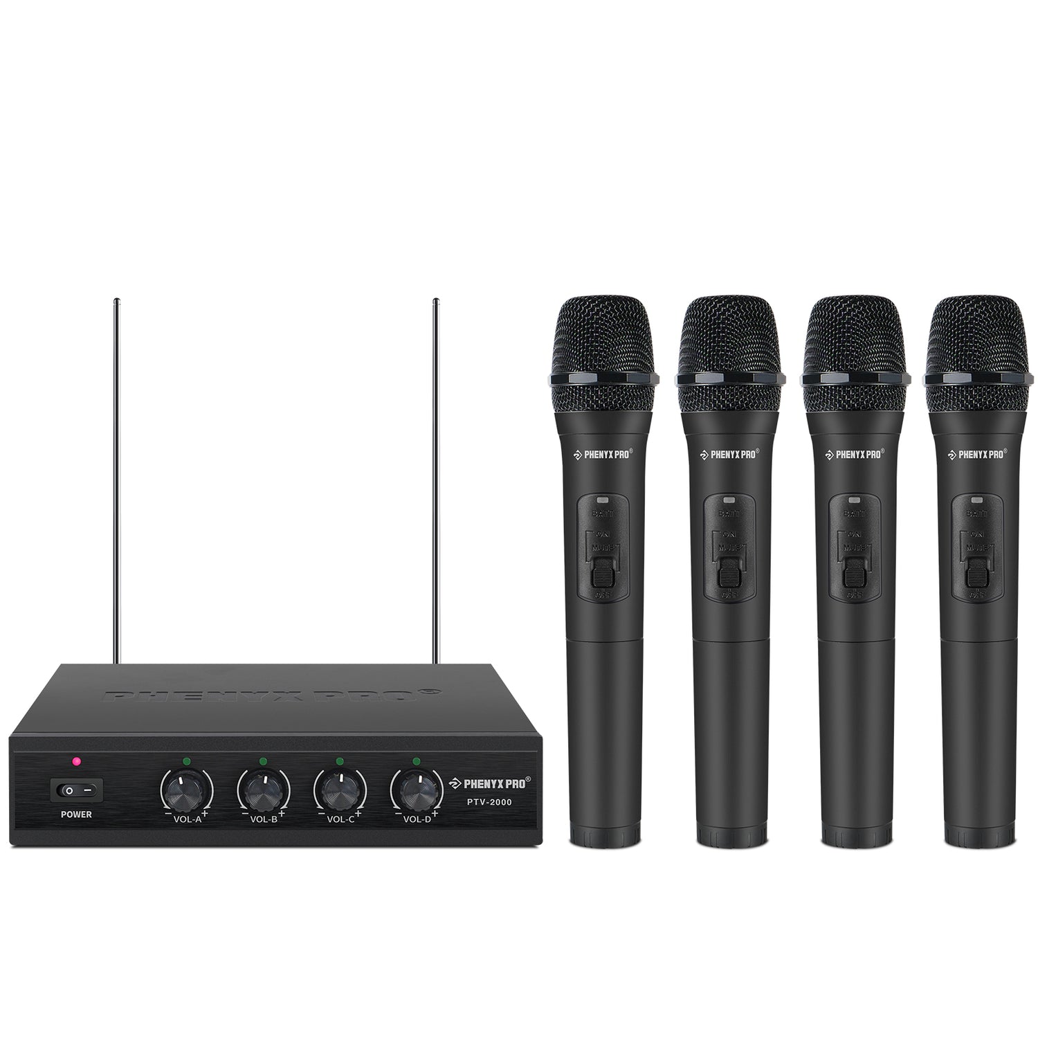 PTV20004H Quad Wireless Microphone System Phenyx Pro