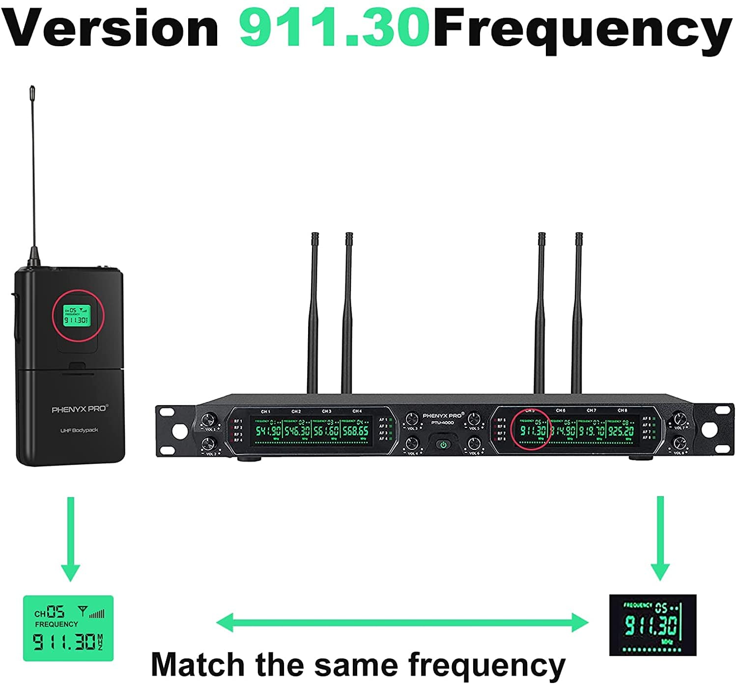 Phenyx Pro Wireless BodyPack Transmitter Compatible With Receiver PTU-4000