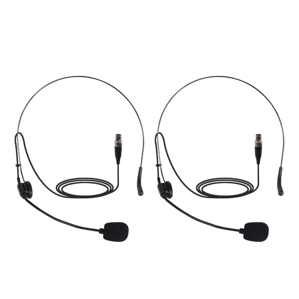 Phenyx Pro Black Headset Microphone Combo With 3 Pin Mini XLR Jack (Pack of 2)